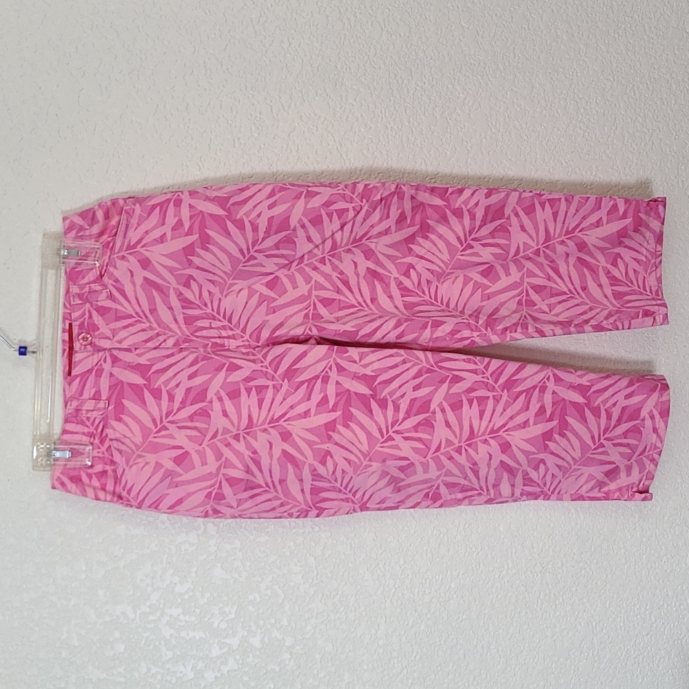 Gloria Vanderbilt pink tropical capris, 10, EUC